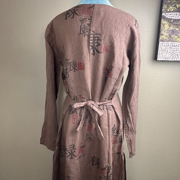 Tom Tom Maxi Boho Dress M Women NEW W Tags Linen Canton Easy Care Long Sl Coco - Picture 12 of 16